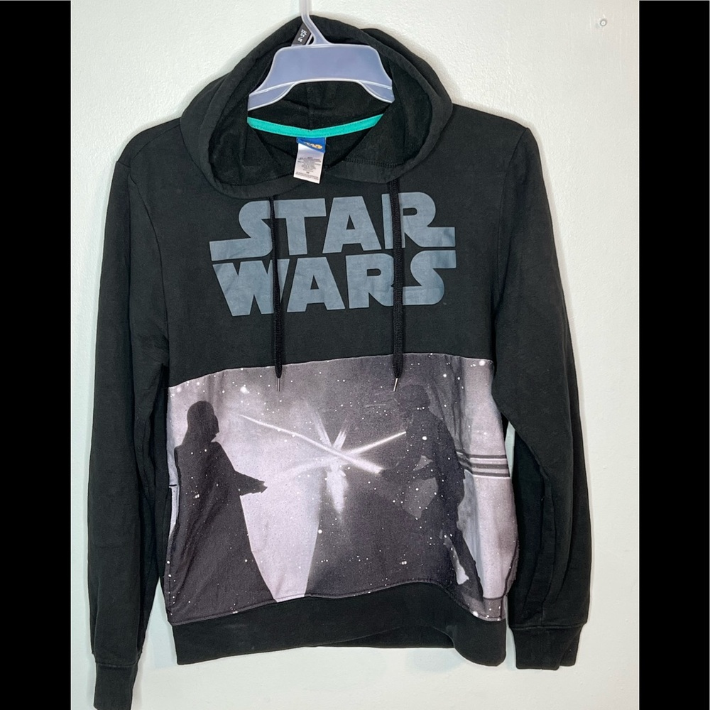 Star Wars Blue Tag Darth Vader and Skywalker Fight Hoodie Size Medium